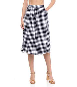 Пола на каре в бяло и тъмносиньо снимка