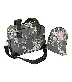 Комплект от чанта и раница с принт Рози снимка