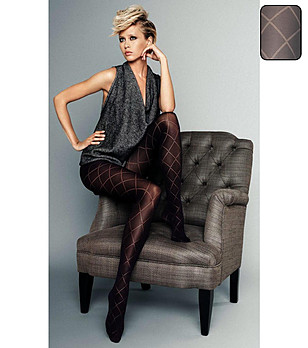 Чорапогащник в цвят графит на каре 60 DEN Grandi снимка