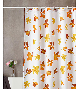 Завеса за баня Lina 180х200 см с принт листа снимка