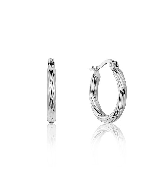 Обеци с ефектен дизайн в сребристо Maria снимка