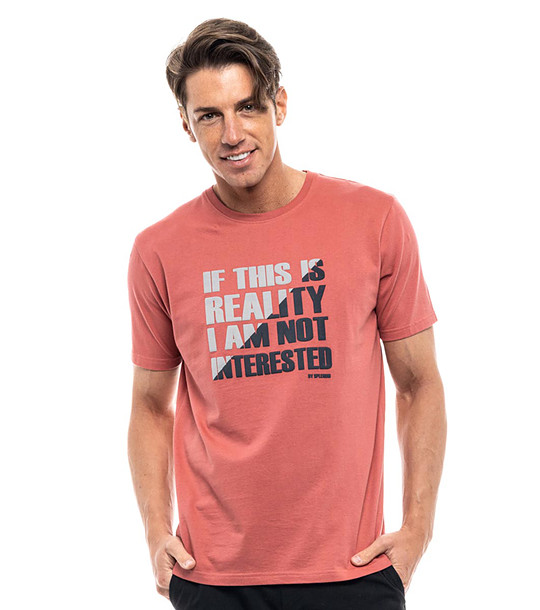 Памучна мъжка тениска в червен нюанс Reality снимка