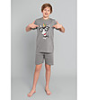 Памучна детска пижама в сив меланж Crazy-0 снимка