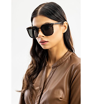 Дамски слънчеви очила с рамки в цвят хавана Anastasia снимка