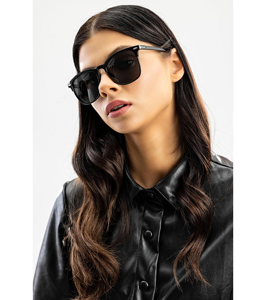 Дамски слънчеви очила с черна рамка с гланцов ефект Aliyah снимка