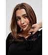 Черна дамска блуза с дантела Lia-3 снимка