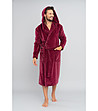 Мъжки плюшен халат в бордо Zygmunt-0 снимка