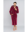 Мъжки плюшен халат в бордо Zygmunt-2 снимка