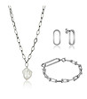 Сребрист комплект от колие, гривна и обеци Rosemary-0 снимка