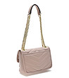 Елегантна кожена дамска чанта в пудра цвят Hana-2 снимка