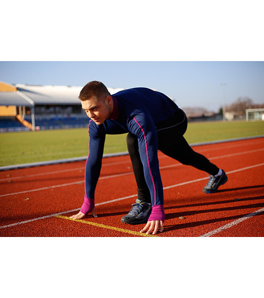Мъжка спортна блуза в тъмносиньо и циклама Trackman снимка