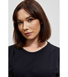 Черна памучна дамска блуза Lina-3 снимка
