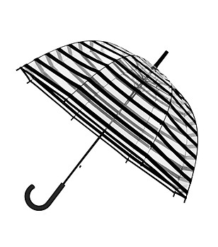 Прозрачен чадър на черни райета снимка