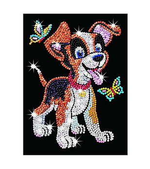 Направи си сам картина с пайети  Кученце 25х34 см снимка