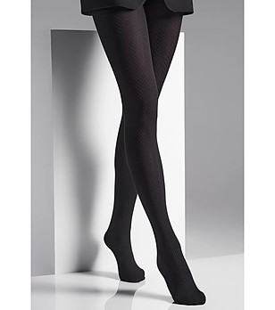 Чорапогащник в черно Maya с фигурални мотиви 60 DEN снимка