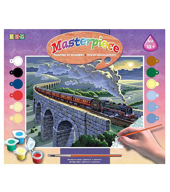 Картина за рисуване по номера Пътнически влак 40х30 см снимка