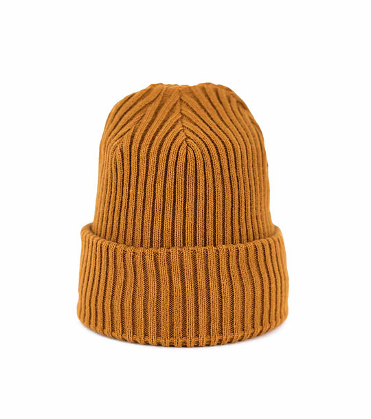 Unisex зимна шапка в цвят охра снимка