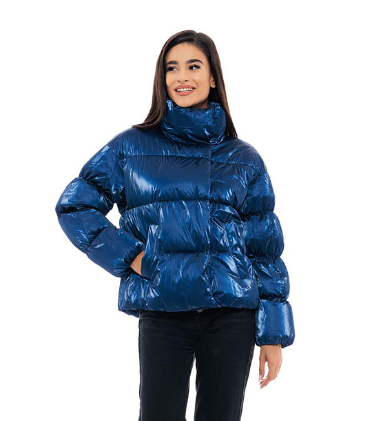 Дамско яке в синьо с перлен ефект Ardenа снимка