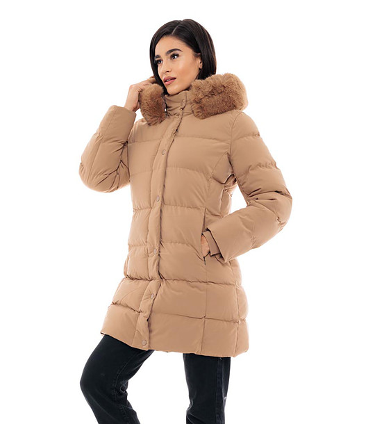 Дамско яке в цвят камел Neva снимка