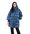 Синьо дамско зимно яке с качулка Izara-0 снимка