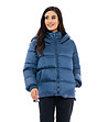 Синьо дамско зимно яке с качулка Caryn-0 снимка