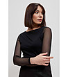 Черна дамска блуза с ефектни ръкави Viki-0 снимка