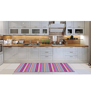 Пътека в преобладаващо розово с етно мотиви 180х52 см снимка