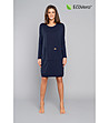 Тъмносиня рокля с джоб Tirana-4 снимка