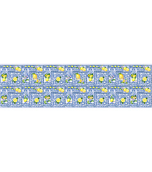 Пътека в синьо с принт лимони 180х52 см снимка