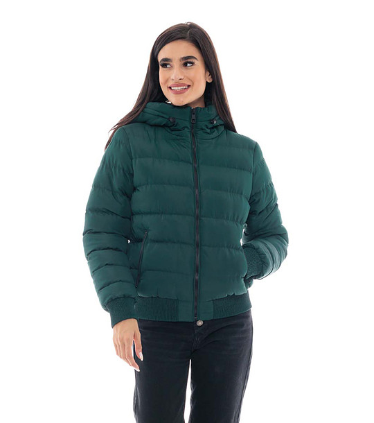 Зимно дамско яке в тъмнозелено Zefira снимка