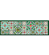 Пътека в зелени нюанси и розово с принт 180х52 см-1 снимка