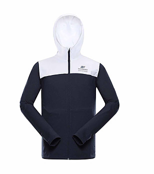 Мъжки суитшърт в тъмносиньо и бяло Fanc с CoolDry снимка