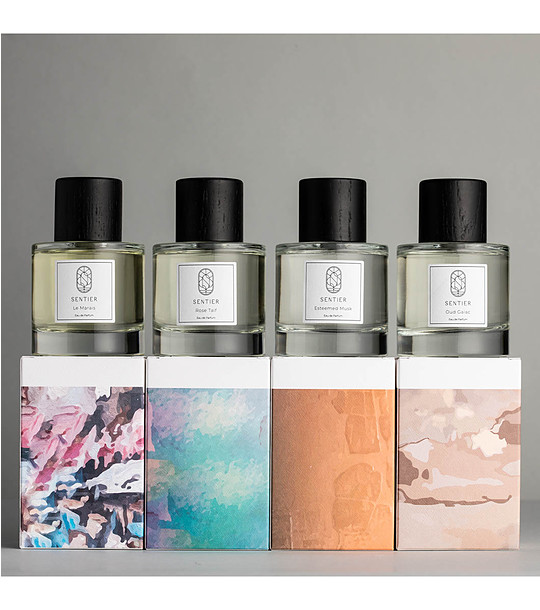Комплект от 4 парфюма Oud Gaiac, Le Marais, Rose Taif, Esteemed Musk снимка
