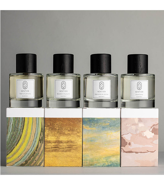 Комплект парфюми Mémoire du temps, Balade in Autumn, Path of Lemons, Oud Gaiac снимка