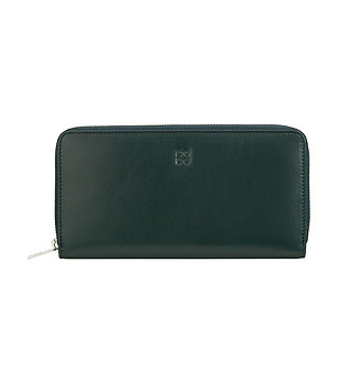 Кожен дамски портфейл в тъмнозелено Ustica с RFID защита снимка