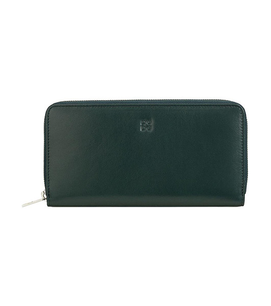 Кожен дамски портфейл в тъмнозелено Ustica с RFID защита снимка