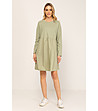 Oversize памучна рокля в цвят каки Gisele-3 снимка
