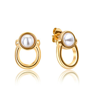 Златисти дамски обеци със седеф Maja снимка