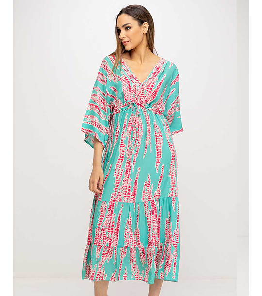 Рокля в тюркоаз и розово Cloris снимка