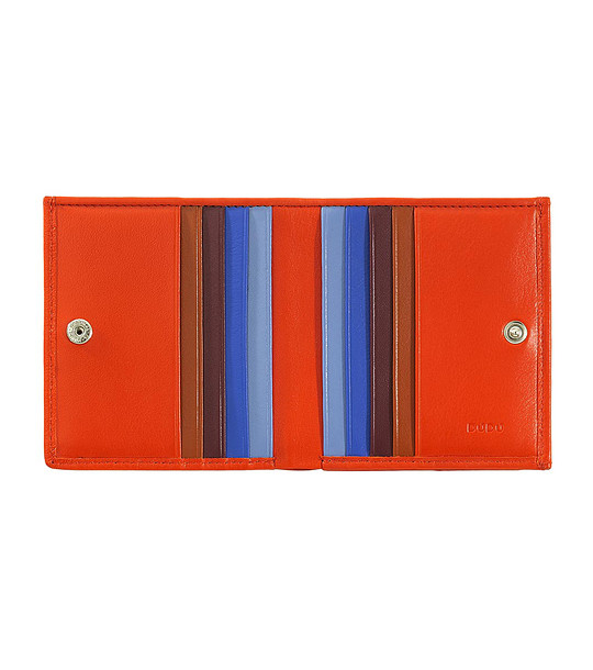 Мъжки кожен портфейл в оранжево с RFID защита Flavio снимка