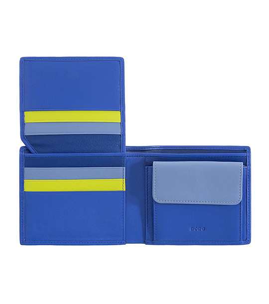 Мъжки портфейл от естествена кожа в синьо с RFID защита Tullio снимка