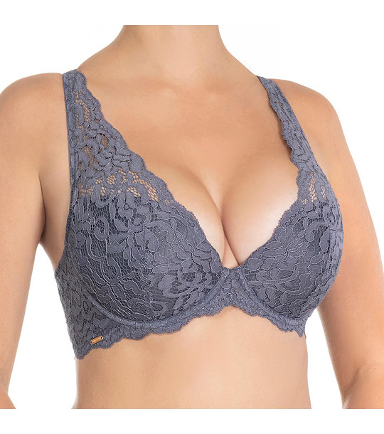 Сутиен в сиво-лилав нюанс с твърди чашки Ella снимка