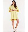 Овърсайз памучна рокля в жълт нюанс-2 снимка