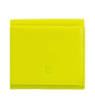 Кожен портфейл в цвят лайм с RFID защита Flavio снимка