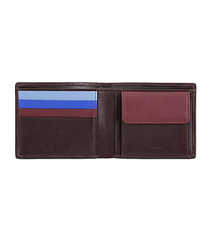 Мъжки портфейл в бургунд от естествена кожа Azzorre с RFID защита снимка