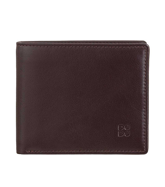 Мъжки портфейл от естествена кожа с RFID защита Plinio в цвят бурдунд снимка