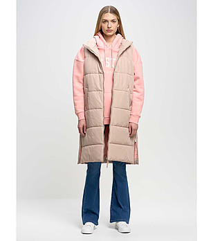 Дълга бежова дамска грейка Nemuna снимка