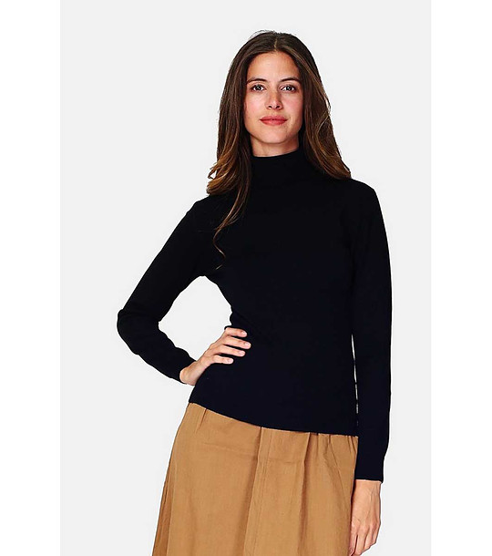 Дамска поло блуза в черно с кашмир Lara снимка