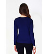 Дамски пуловер с кашмир в тъмносиньо-2 снимка