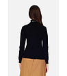Дамска поло блуза в черно с кашмир Lara-1 снимка